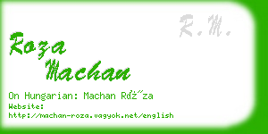 roza machan business card